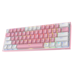 Redragon K617-RGB Fizz 60% Wired Mechanical Gaming Keyboard - White/Pink, RGB