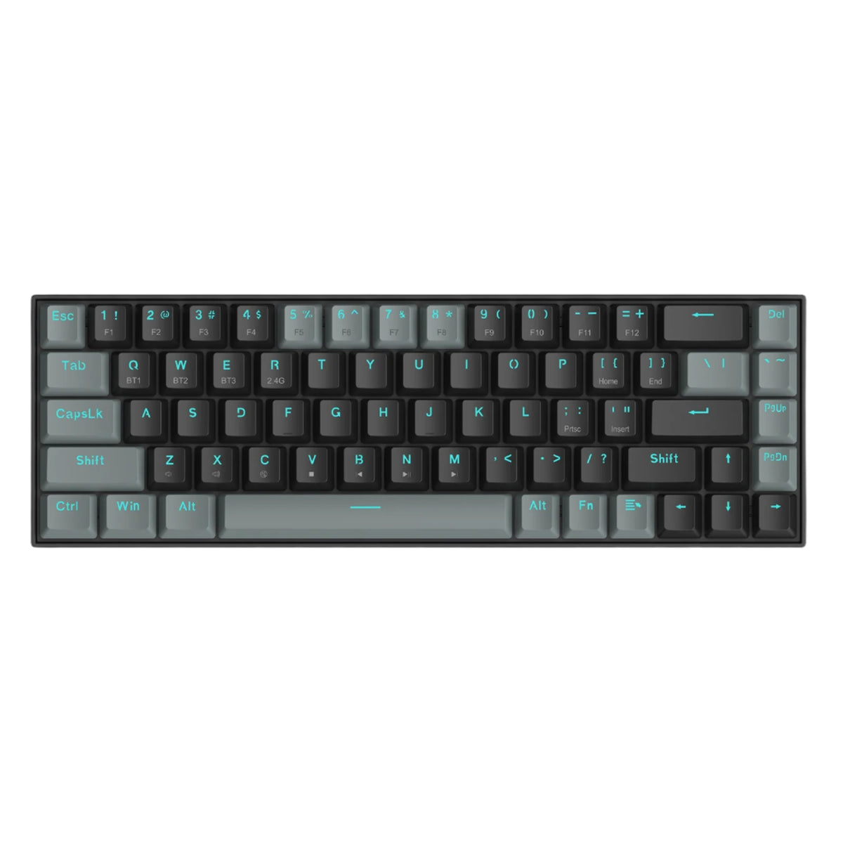 Redragon K662L-K1RS Wireless Portable 60% Mechanical Gaming Keyboard - Red Switches, 2.4G/Bluetooth, AAA Battery