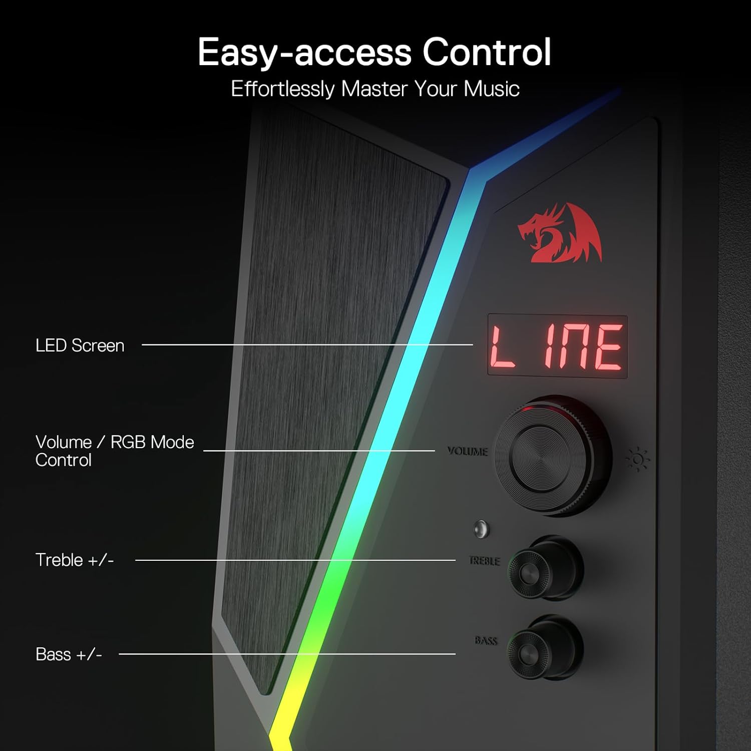 Speakers Gaming Redragon Anvil Pro GS520-PRO 2.1 RGB Subwoofer - King Tech