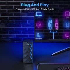 Speakers Gaming Redragon Rhapsody GS522 2.0 RGB Touch (USB/Aux) - King Tech