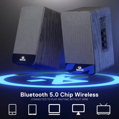 Speakers Redragon Adagio GS813 Wireless Wooden 2.0 BT/AUX/TF/USB