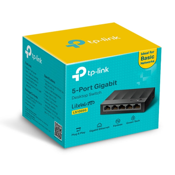 TP-Link LS1005D 5-Port Gigabit Desktop Network Switch - 10/100/1000 Mbps