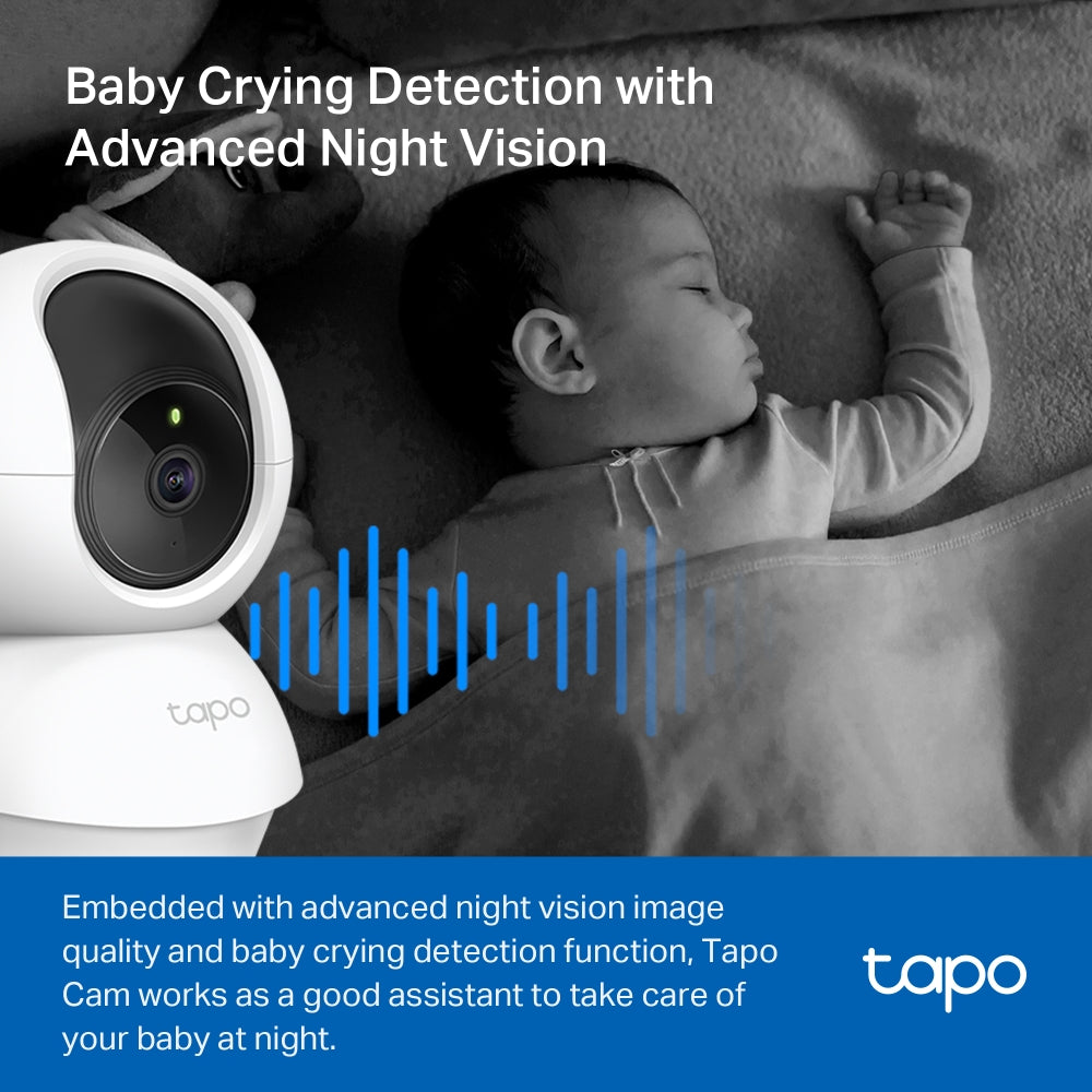 كاميرا أمان منزلية TP-Link Tapo C200 Pan/Tilt Wi-Fi - 2 ميجابكسل 1080 بكسل