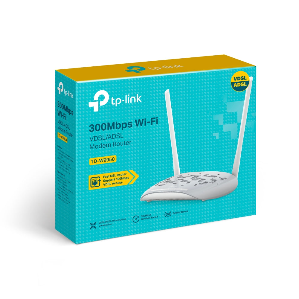 TP-Link TD-W9950 300Mbps Wireless N VDSL/ADSL Modem Router - 4-Port
