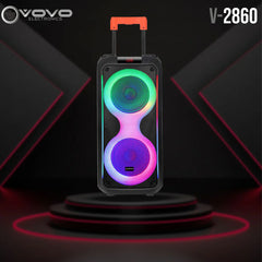 Vovo V-2860 Rechargeable Multimedia Bluetooth Speaker - Double 8 Inch