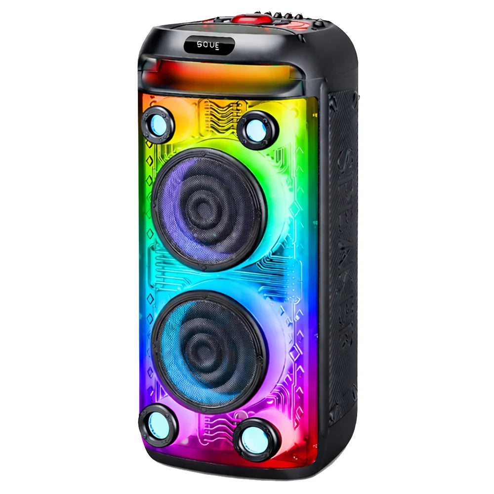 Vovo V-2880 Rechargeable Multimedia Bluetooth Speaker - Double 8 Inch